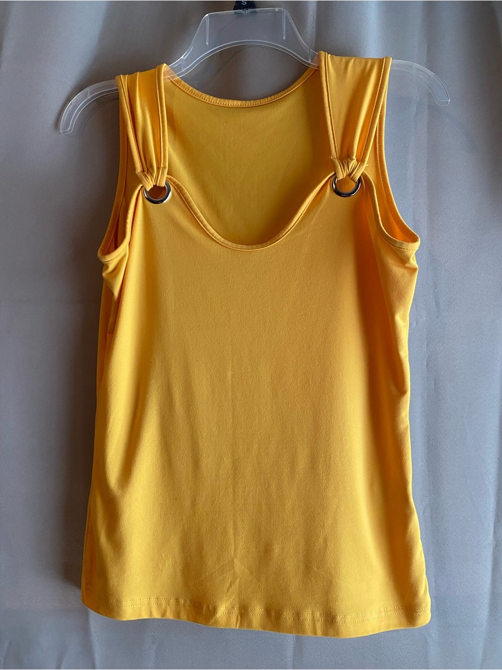 SHEIN Yellow Ring-Detail Sleeveless Tank Top